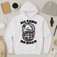 Opossum All Panic No Disco Funny Possum Scream Hoodie thumb 3