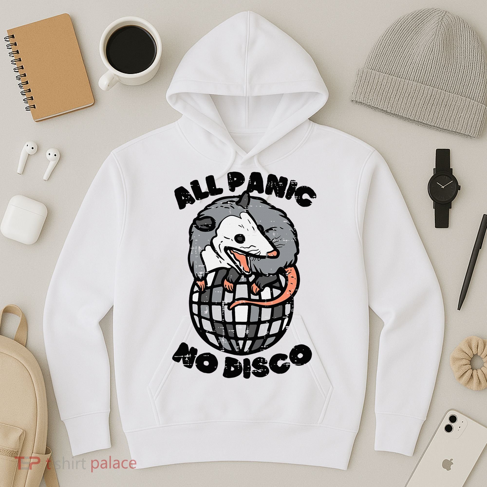 Opossum All Panic No Disco Funny Possum Scream Hoodie