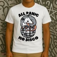 Opossum All Panic No Disco Funny Possum Scream T-Shirt thumb 3