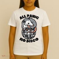 Opossum All Panic No Disco Funny Possum Scream T-Shirt thumb 4