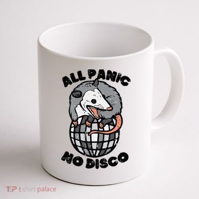Opossum All Panic No Disco Funny Possum Scream Coffee Mug back