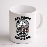 Opossum All Panic No Disco Funny Possum Scream Coffee Mug thumb 1