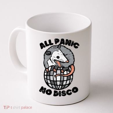 Opossum All Panic No Disco Funny Possum Scream Coffee Mug