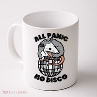 Opossum All Panic No Disco Funny Possum Scream Coffee Mug thumb 0