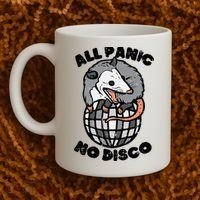 Opossum All Panic No Disco Funny Possum Scream Coffee Mug thumb 2