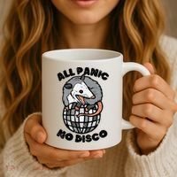 Opossum All Panic No Disco Funny Possum Scream Coffee Mug thumb 3