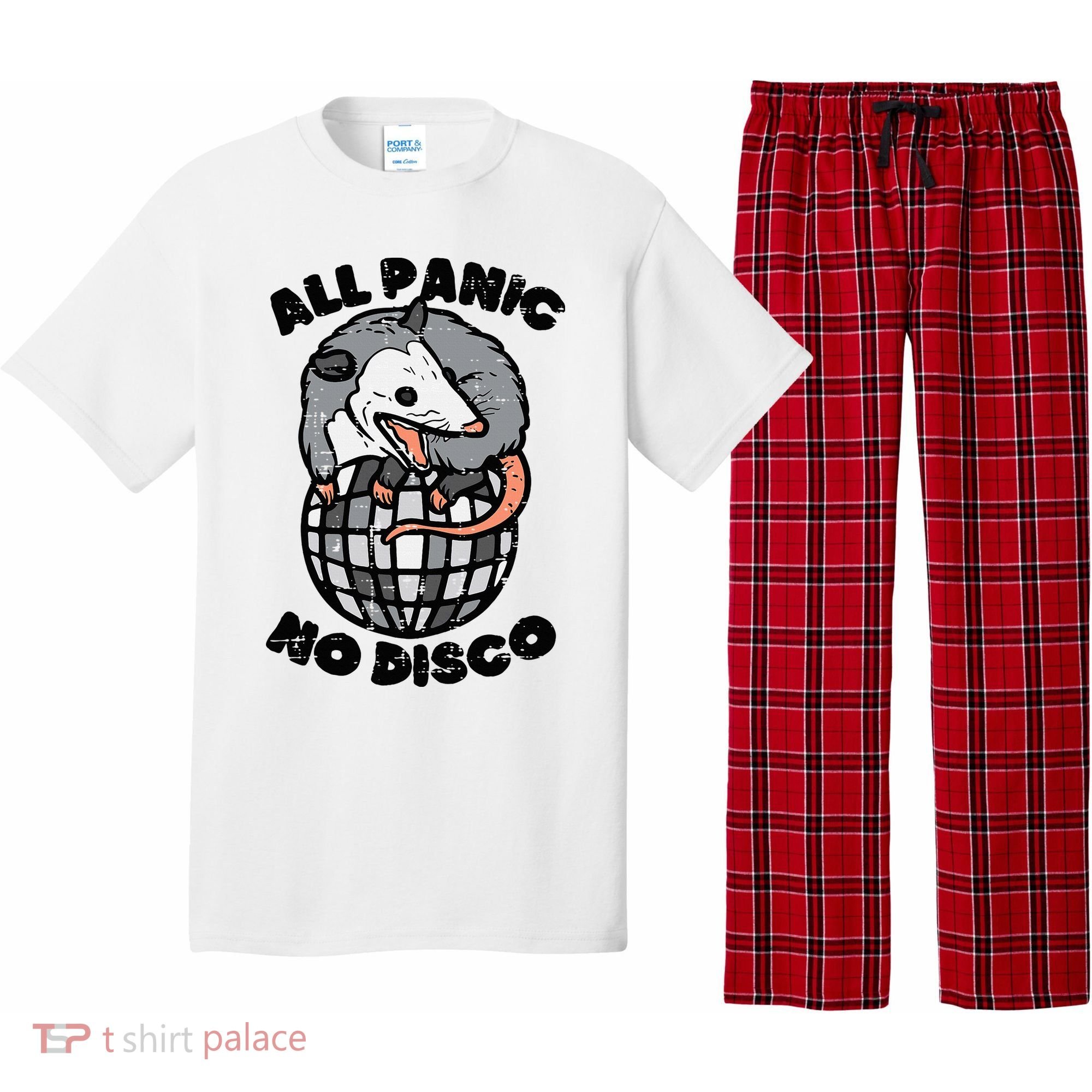 Opossum All Panic No Disco Funny Possum Scream Pajama Set