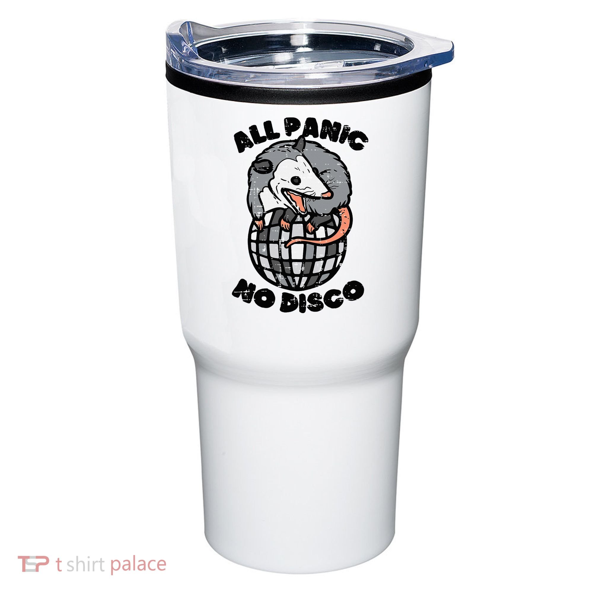 Opossum All Panic No Disco Funny Possum Scream Tumbler