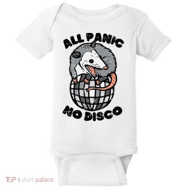 Opossum All Panic No Disco Funny Possum Scream Baby Bodysuit