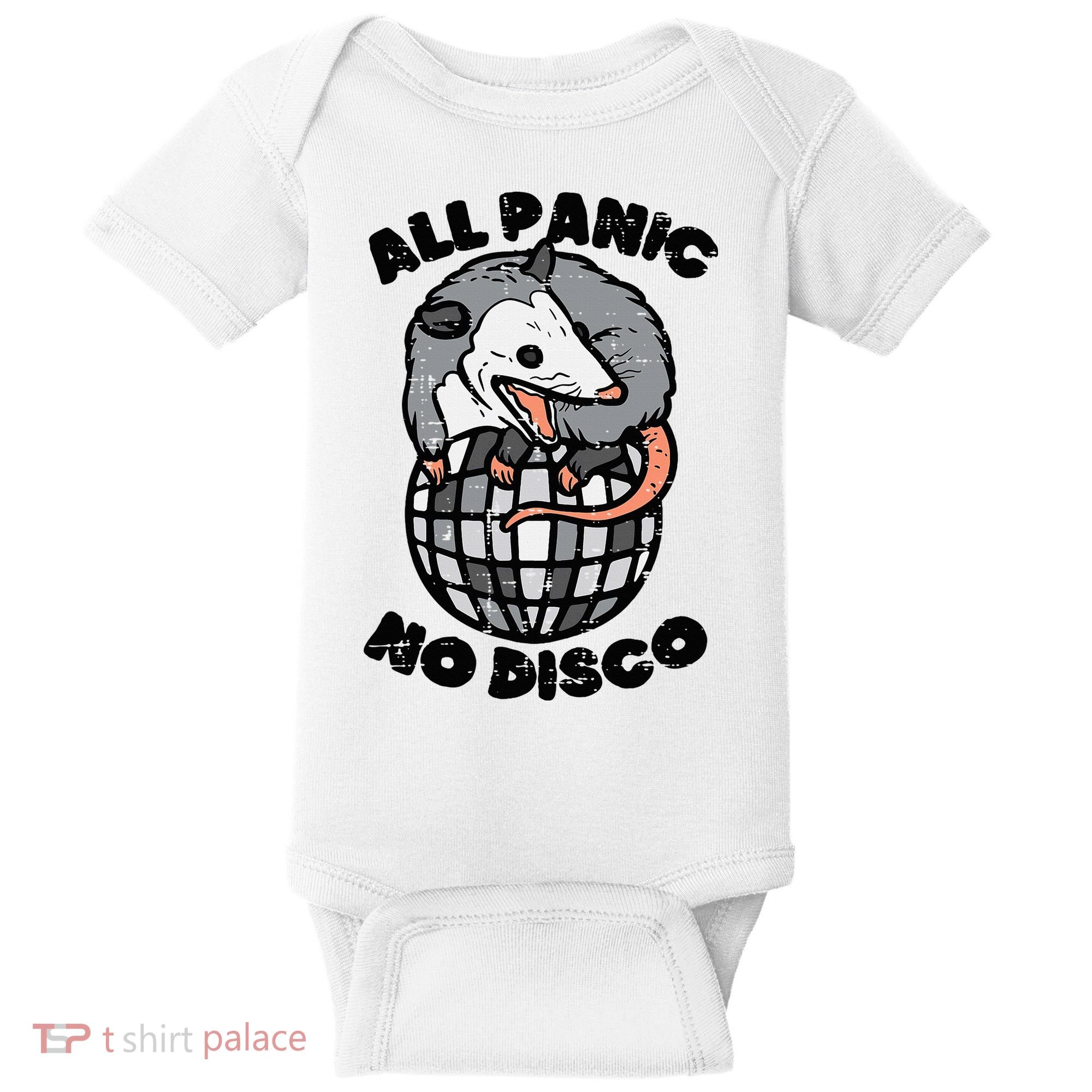 Opossum All Panic No Disco Funny Possum Scream Baby Bodysuit