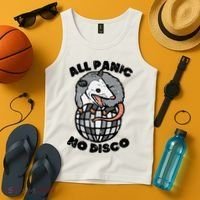 Opossum All Panic No Disco Funny Possum Scream Tank Top thumb 4