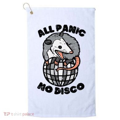 Opossum All Panic No Disco Funny Possum Scream Golf Towel