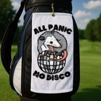 Opossum All Panic No Disco Funny Possum Scream Golf Towel thumb 2