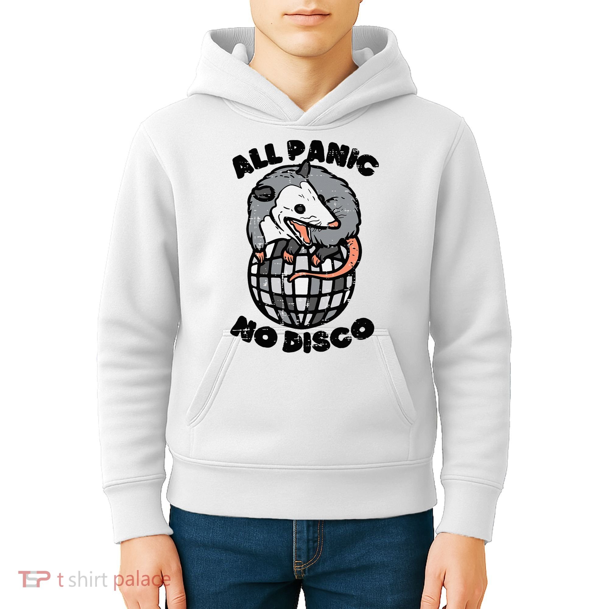 Opossum All Panic No Disco Funny Possum Scream Kids Hoodie