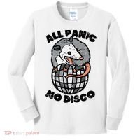 Opossum All Panic No Disco Funny Possum Scream Kids Long Sleeve Shirt thumb 0