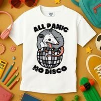 Opossum All Panic No Disco Funny Possum Scream Kids T-Shirt thumb 3
