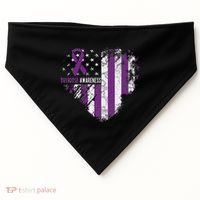 Overdose Awareness Purple Ribbon Drug Addiction USA-Made Doggie Bandana thumb 0