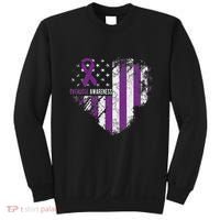 Overdose Awareness Purple Ribbon Drug Addiction Sweatshirt thumb 0