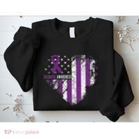 Overdose Awareness Purple Ribbon Drug Addiction Sweatshirt thumb 2