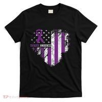Overdose Awareness Purple Ribbon Drug Addiction T-Shirt thumb 0