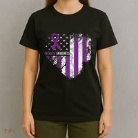 Overdose Awareness Purple Ribbon Drug Addiction T-Shirt thumb 4
