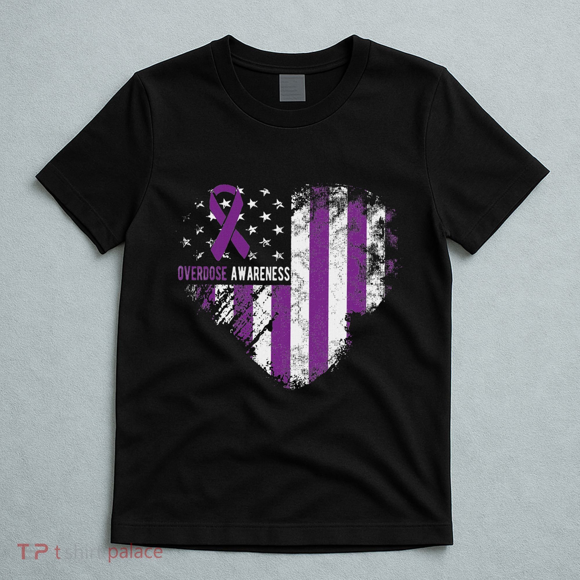 Overdose Awareness Purple Ribbon Drug Addiction T-Shirt