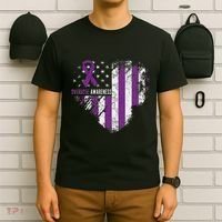 Overdose Awareness Purple Ribbon Drug Addiction T-Shirt thumb 6
