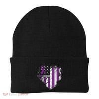 Overdose Awareness Purple Ribbon Drug Addiction Beanie thumb 0