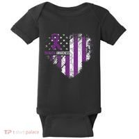 Overdose Awareness Purple Ribbon Drug Addiction Baby Bodysuit thumb 0