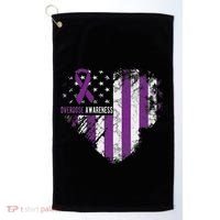 Overdose Awareness Purple Ribbon Drug Addiction Golf Towel thumb 0