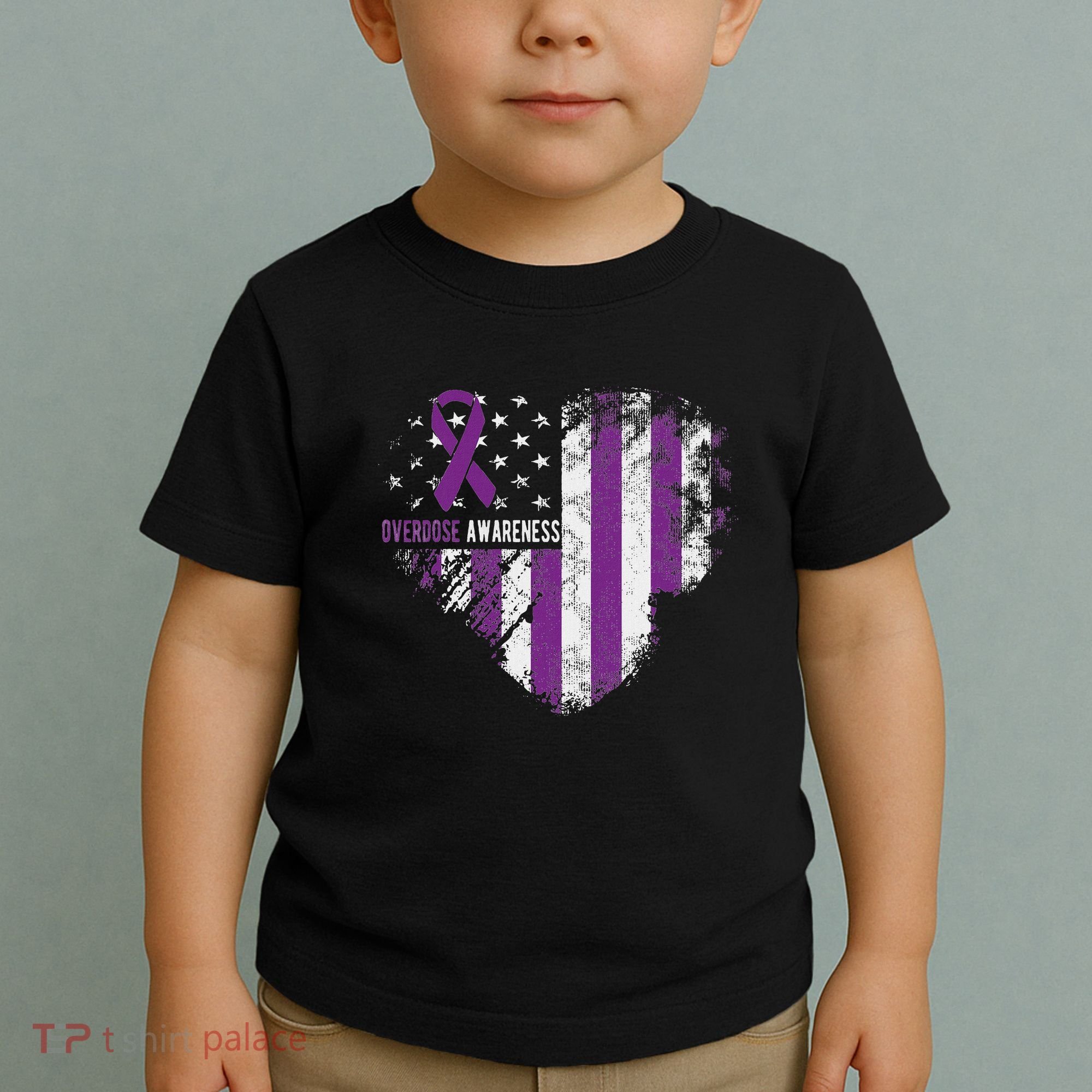 Overdose Awareness Purple Ribbon Drug Addiction Toddler T-Shirt