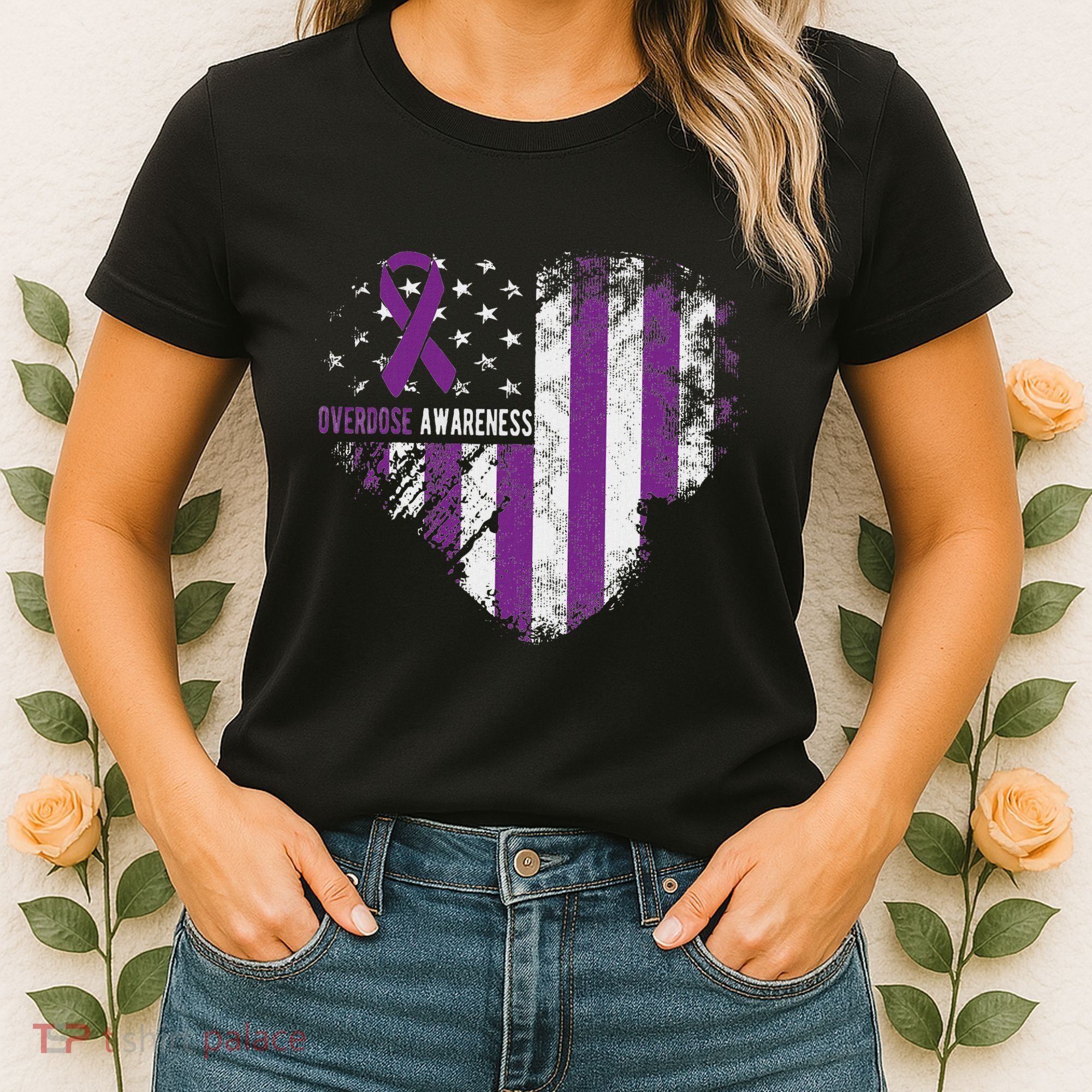Overdose Awareness Purple Ribbon Drug Addiction Women's T-Shirt