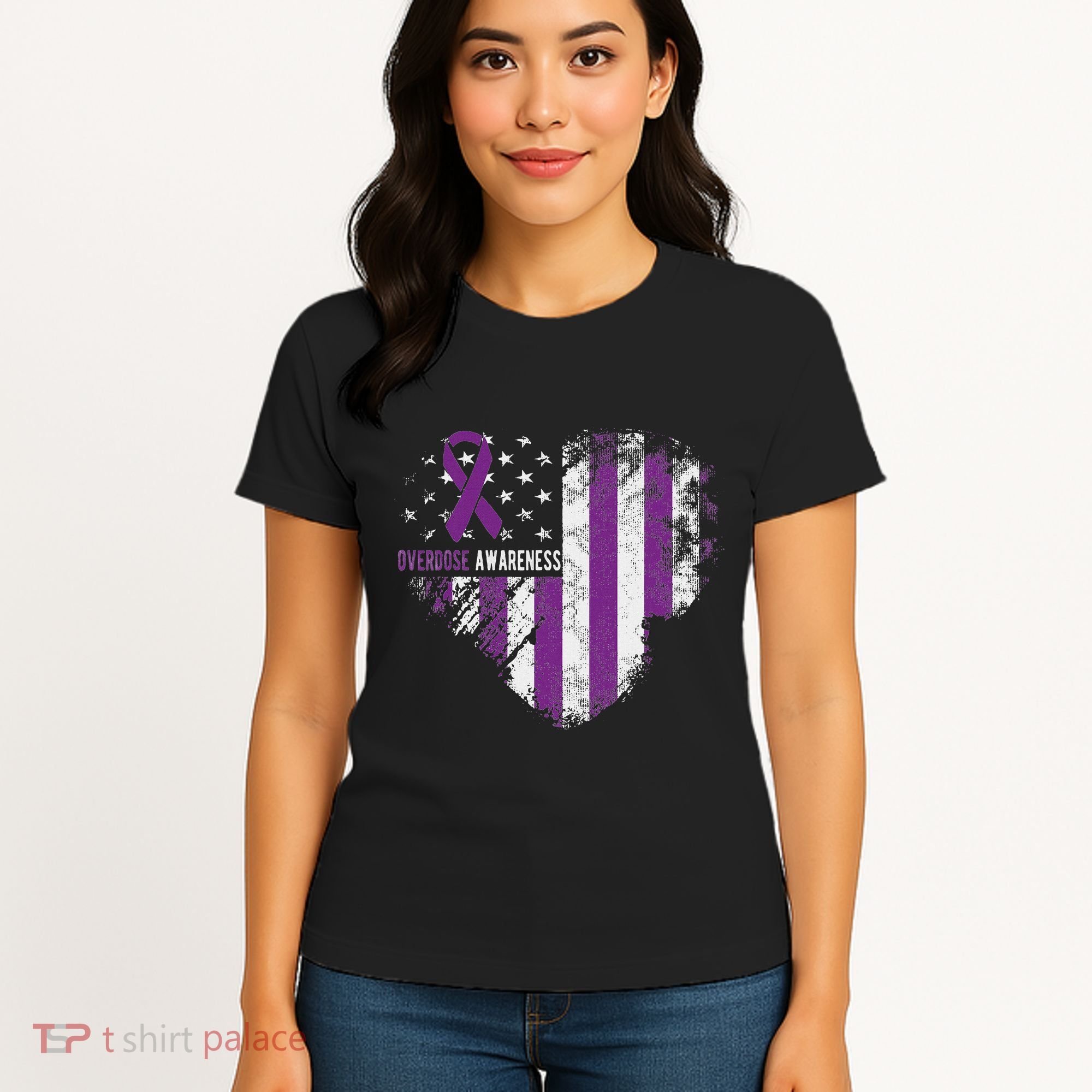 Overdose Awareness Purple Ribbon Drug Addiction Women's T-Shirt