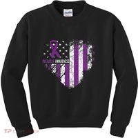 Overdose Awareness Purple Ribbon Drug Addiction Kids Sweatshirt thumb 0