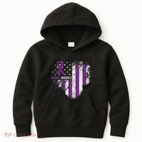 Overdose Awareness Purple Ribbon Drug Addiction Kids Hoodie thumb 0