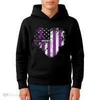 Overdose Awareness Purple Ribbon Drug Addiction Kids Hoodie thumb 4
