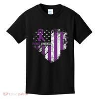 Overdose Awareness Purple Ribbon Drug Addiction Kids T-Shirt thumb 0