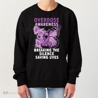 Overdose Awareness Purple Ribbon Drug Addiction Women's Sweatshirt thumb 0