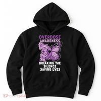 Overdose Awareness Purple Ribbon Drug Addiction Hoodie thumb 0