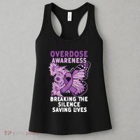 Overdose Awareness Purple Ribbon Drug Addiction Women's Tank Top thumb 3