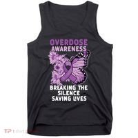Overdose Awareness Purple Ribbon Drug Addiction Tank Top thumb 0