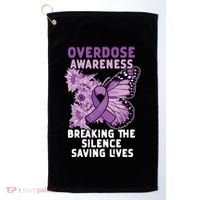Overdose Awareness Purple Ribbon Drug Addiction Golf Towel thumb 0