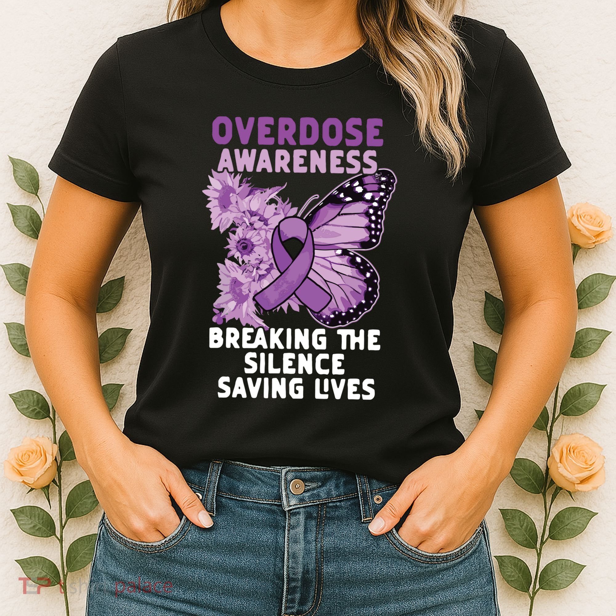 Overdose Awareness Purple Ribbon Drug Addiction Women's T-Shirt