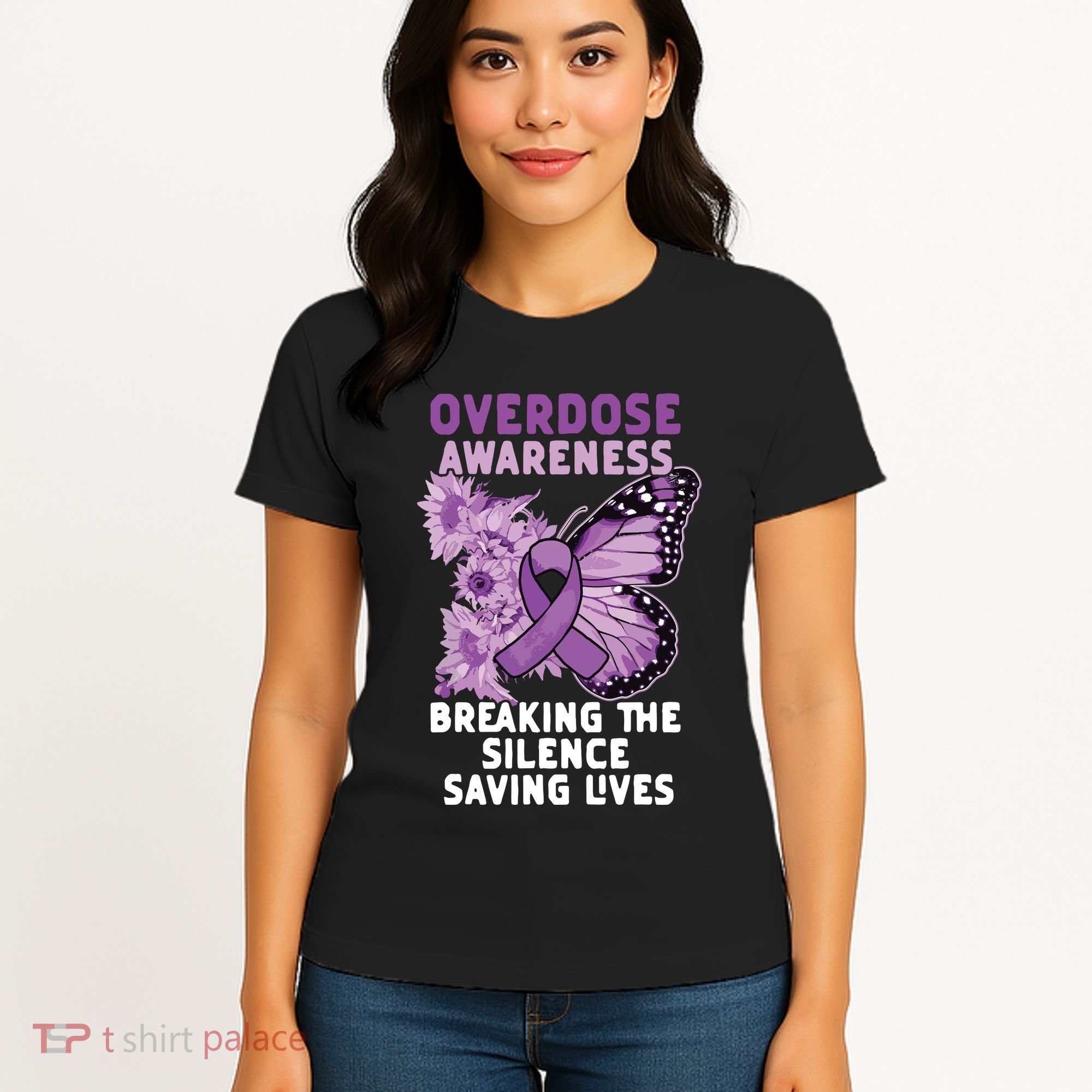 Overdose Awareness Purple Ribbon Drug Addiction Women's T-Shirt
