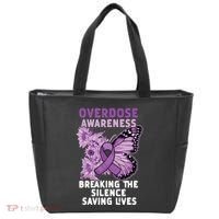 Overdose Awareness Purple Ribbon Drug Addiction Tote Bag thumb 0