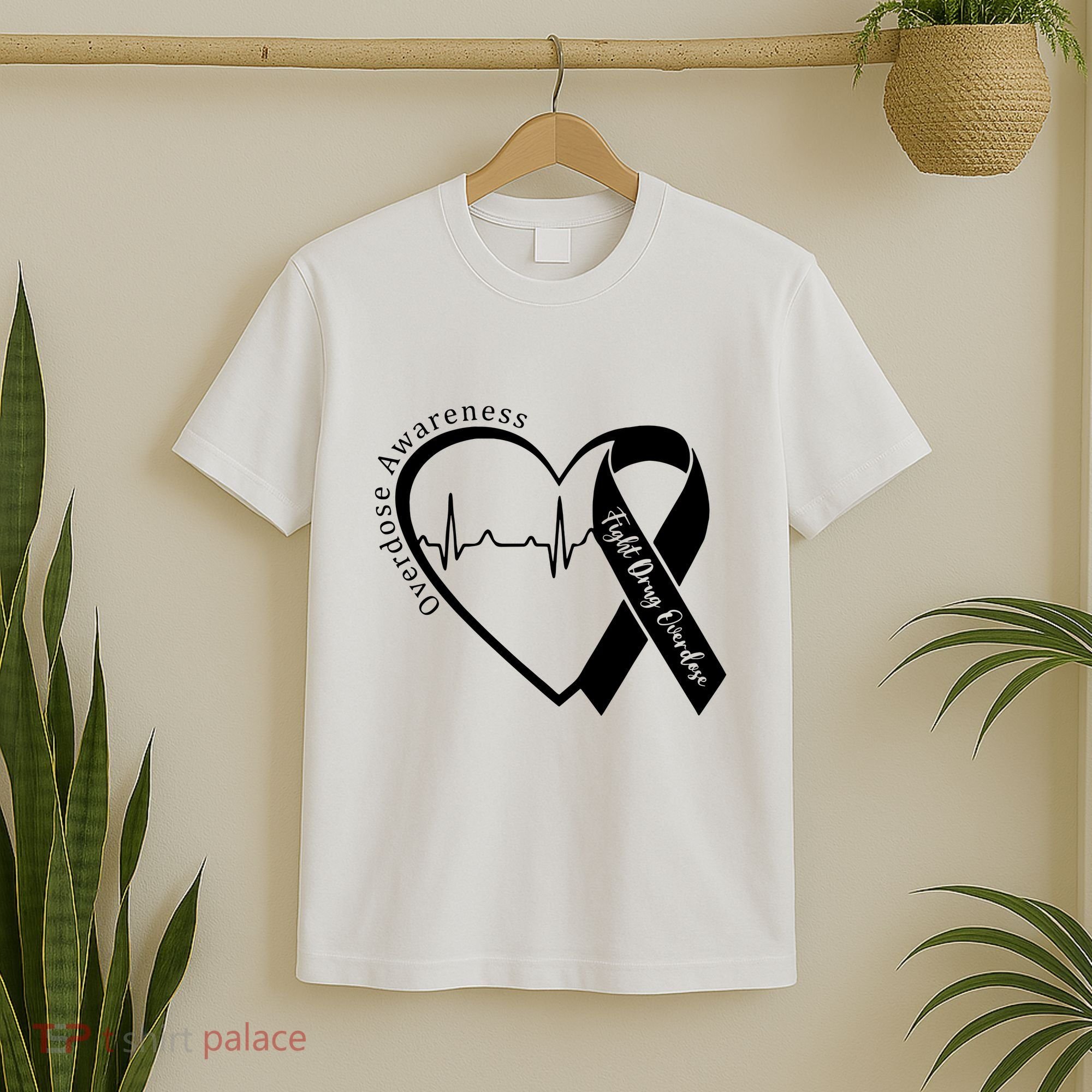 Overdose Awareness Purple Ribbon Drug Addiction Recovery T-Shirt