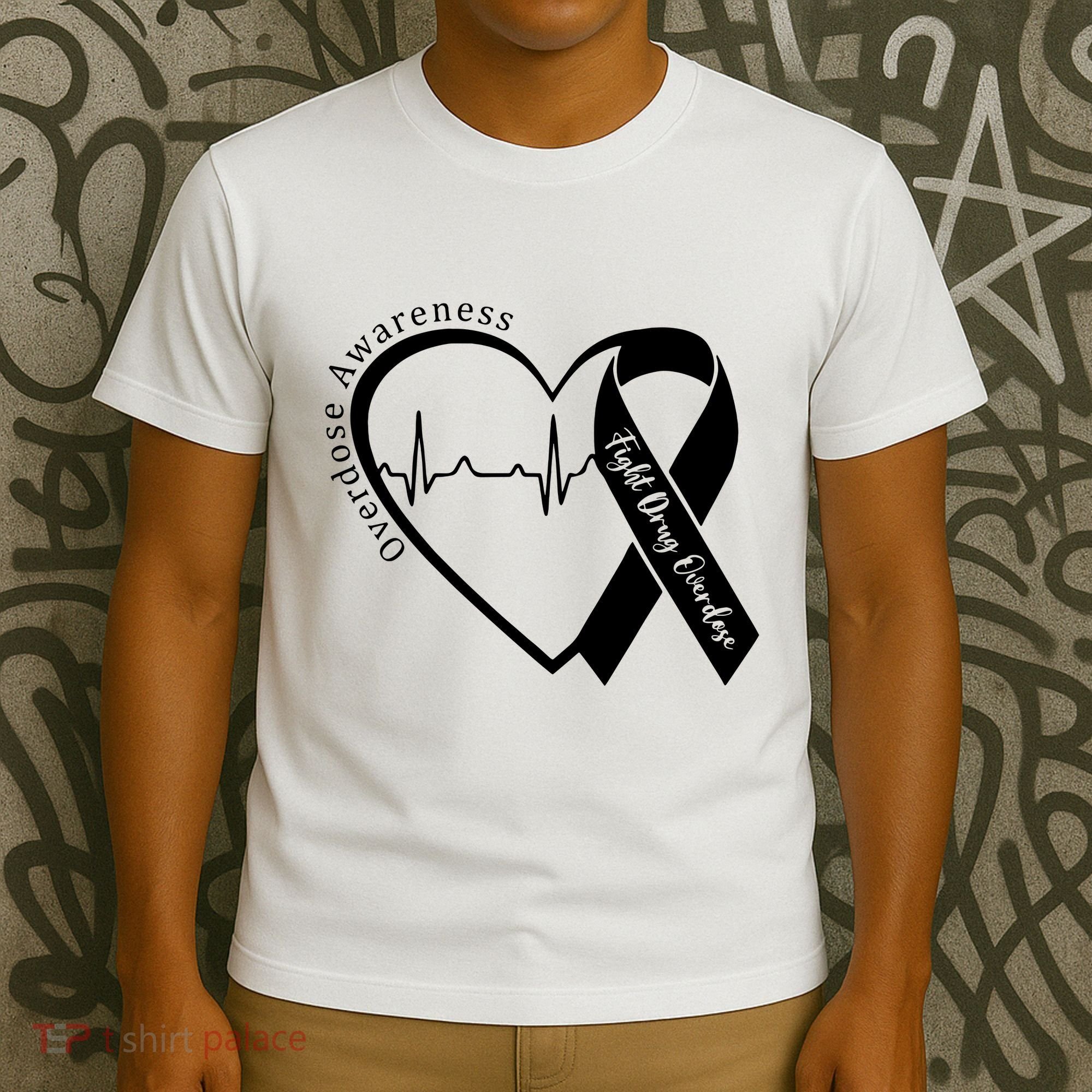 Overdose Awareness Purple Ribbon Drug Addiction Recovery T-Shirt