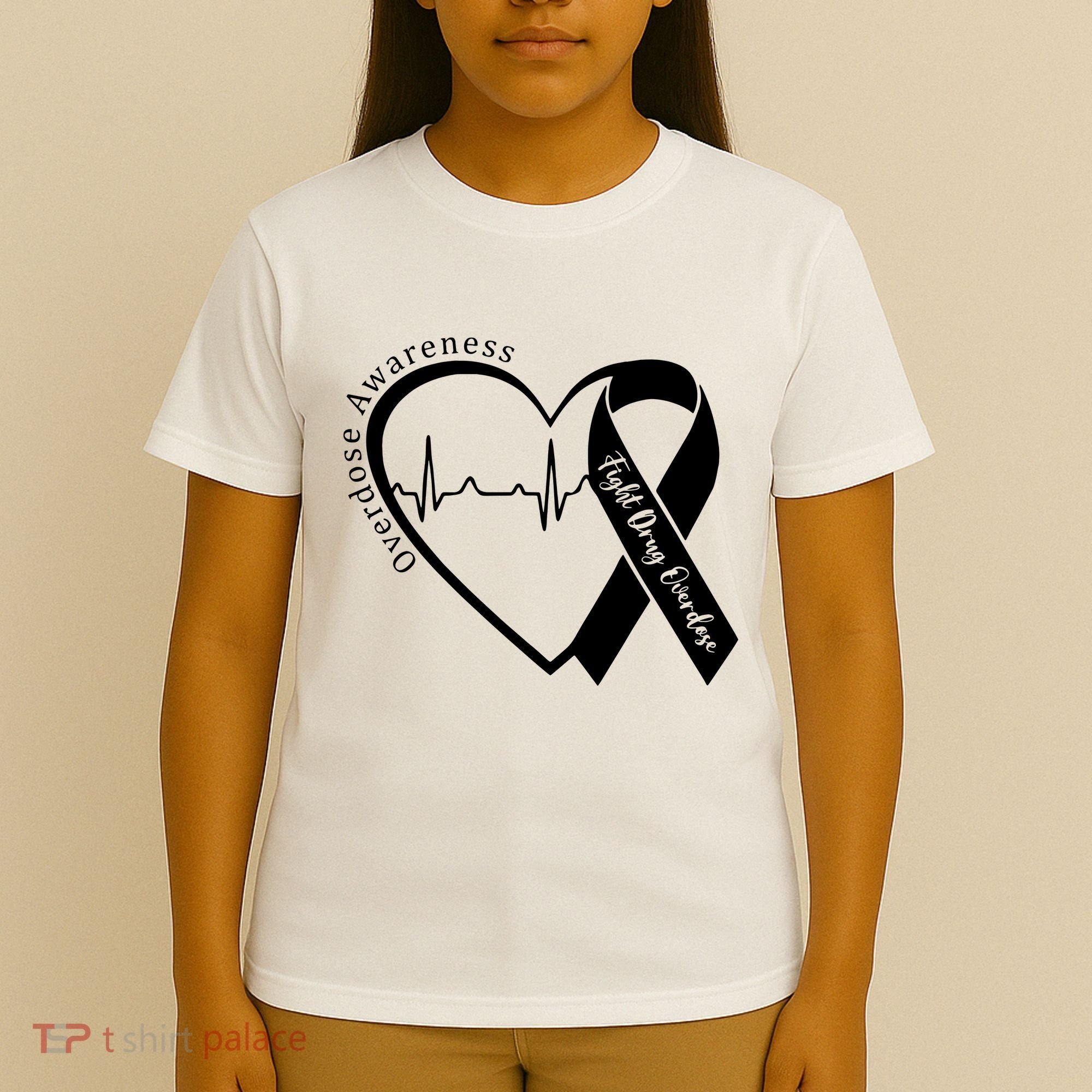 Overdose Awareness Purple Ribbon Drug Addiction Recovery T-Shirt