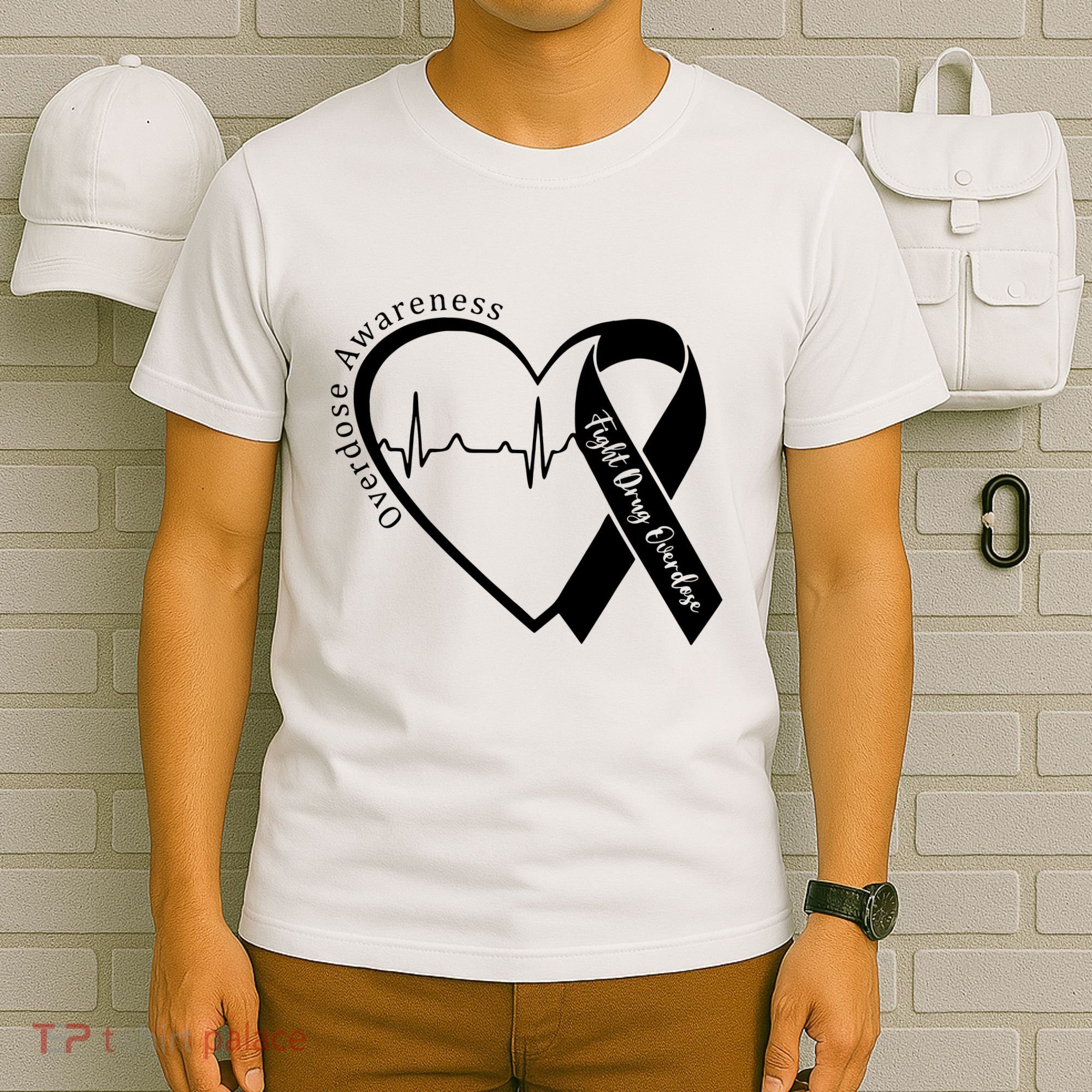 Overdose Awareness Purple Ribbon Drug Addiction Recovery T-Shirt