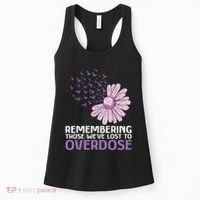 Overdose Awareness Purple Ribbon Drug Addiction Sunflower Women's Tank Top thumb 0